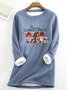 Christmas Gnomes Casual Fluff Fleece Fabric Sweatshirt