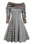 Ethnic Casual Long sleeve Loose Dress