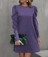 Women's Crew Neck Casual Midi H-Line Dress