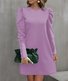 Women's Crew Neck Casual Midi H-Line Dress