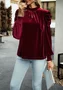 Loose Velvet Casual Plain Blouse