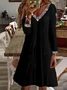 V Neck Regular Fit Casual Plain Dress