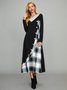 Loose Casual Contrast Stitching Others Dress