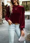 Loose Velvet Casual Plain Blouse