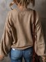 Beaded Wool/Knitting Regular Fit Casual Balloon Sleeve Sweater