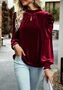 Loose Velvet Casual Plain Blouse