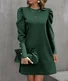 Women's Crew Neck Casual Midi H-Line Dress