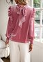 Loose Velvet Casual Plain Blouse
