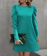 Women's Crew Neck Casual Midi H-Line Dress