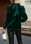Loose Velvet Casual Plain Blouse
