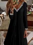 V Neck Regular Fit Casual Plain Dress