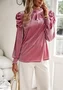 Loose Velvet Casual Plain Blouse