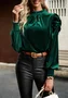 Loose Velvet Casual Plain Blouse