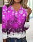 V Neck Christmas Tree Casual Regular Fit T-Shirt