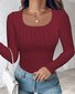 Crew Neck Casual Loose Plain Blouse