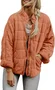 Casual Loose Plain Mock Neck Padded Jacket