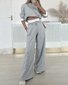 Hoodie Jersey Casual Plain Two-Piece Set