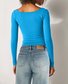 Casual Plain Square Neck T-Shirt