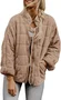 Casual Loose Plain Mock Neck Padded Jacket