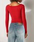 Casual Plain Square Neck T-Shirt