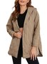 Hoodie Plain Casual Loose Padded Jacket