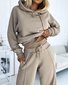 Hoodie Jersey Casual Plain Two-Piece Set