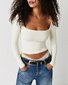 Casual Plain Square Neck T-Shirt