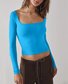 Casual Plain Square Neck T-Shirt