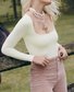 Casual Plain Square Neck T-Shirt