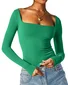 Casual Plain Square Neck T-Shirt