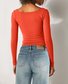 Casual Plain Square Neck T-Shirt