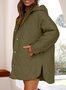 Hoodie Plain Casual Loose Padded Jacket