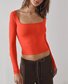 Casual Plain Square Neck T-Shirt