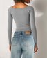 Casual Plain Square Neck T-Shirt