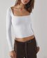 Casual Plain Square Neck T-Shirt