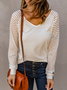 V Neck Plain Casual Loose T-Shirt