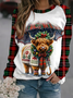 Women's Christmas Highland Cow Print Sweatshirt