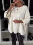 Yarn/Wool Yarn Casual Crew Neck Loose Sweater