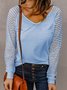 V Neck Plain Casual Loose T-Shirt