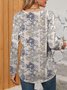 Ethnic Square Neck Regular Fit Casual T-Shirt