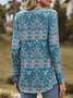 Ethnic Square Neck Regular Fit Casual T-Shirt