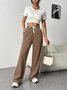 Loose Casual Plain Sweatpants & Joggers