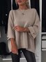 Yarn/Wool Yarn Casual Crew Neck Loose Sweater