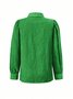 Plain Loose Shawl Collar Casual Shirt