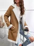 Casual Shawl Collar Plain Loose Jacket