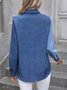 Vintage Regular Fit Plain Shawl Collar Shirt