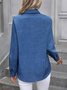 Vintage Regular Fit Plain Shawl Collar Shirt
