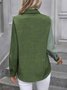 Vintage Regular Fit Plain Shawl Collar Shirt