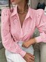 Plain Loose Shawl Collar Casual Shirt