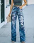 Regular Fit 3D Printing Casual Jeans